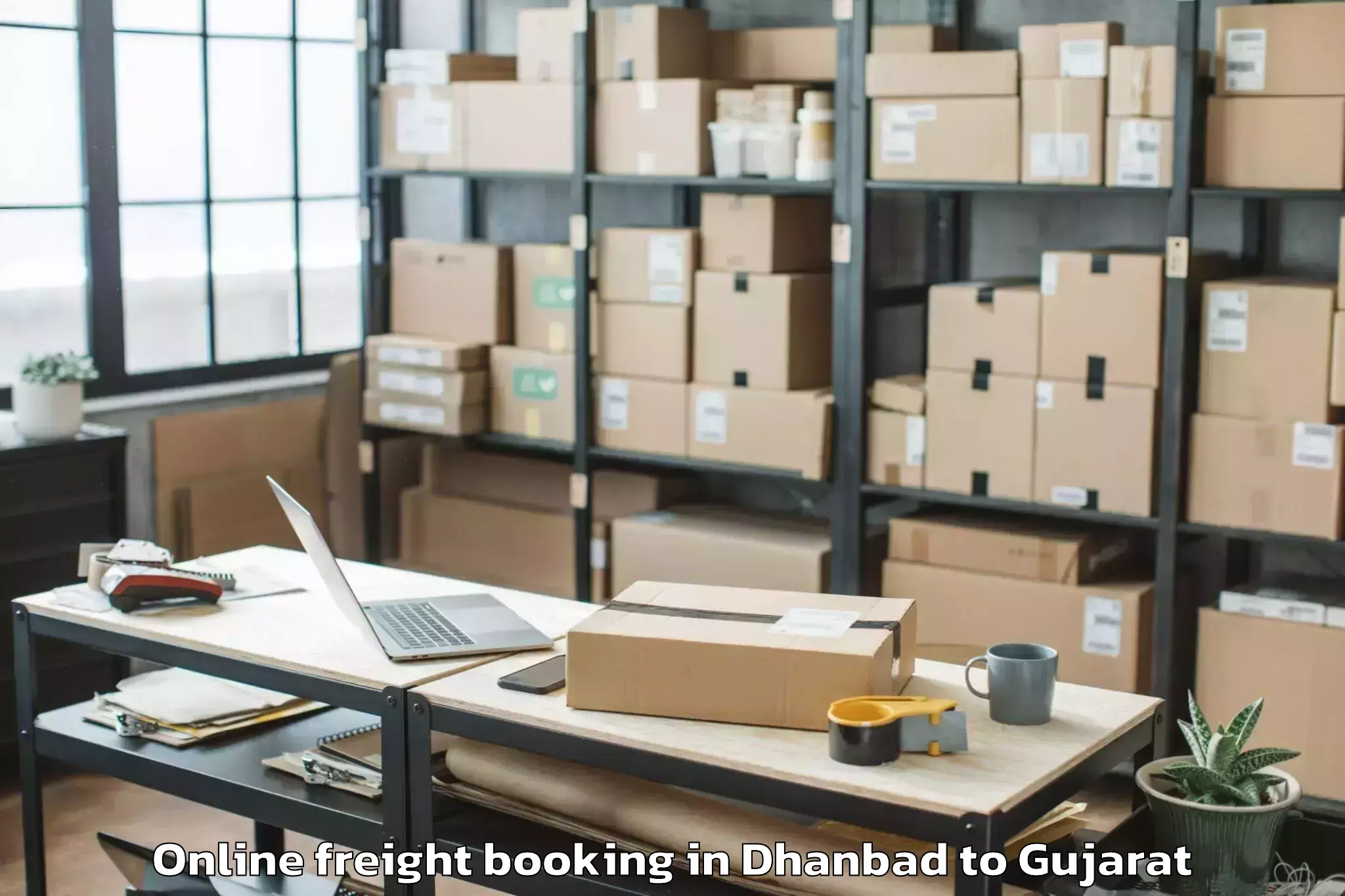 Top Dhanbad to Dhuvaran Online Freight Booking Available